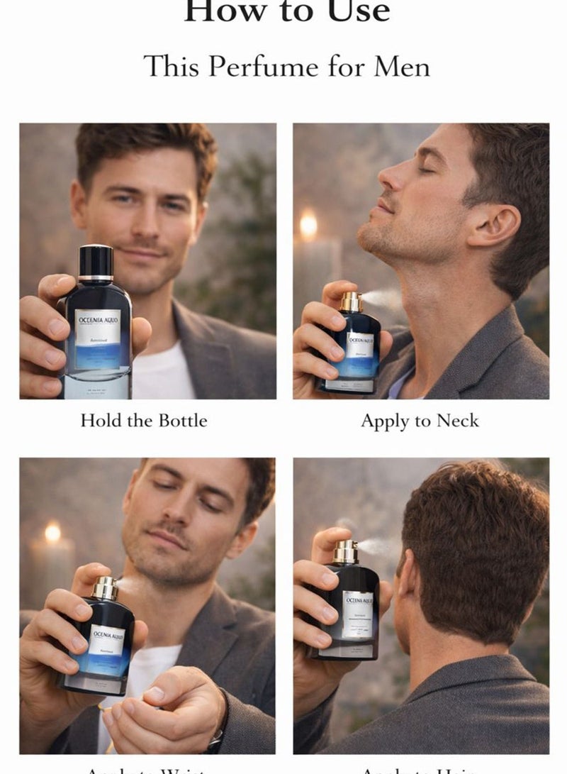 Orchid Oceania Aqua Pour Homme Eau de Parfum 100ml for Men | Long Lasting Fresh Spicy Woody Perfume with Ginger, Cardamom & Lavender | Leather, Vanilla & Woody Base Notes - Image 3